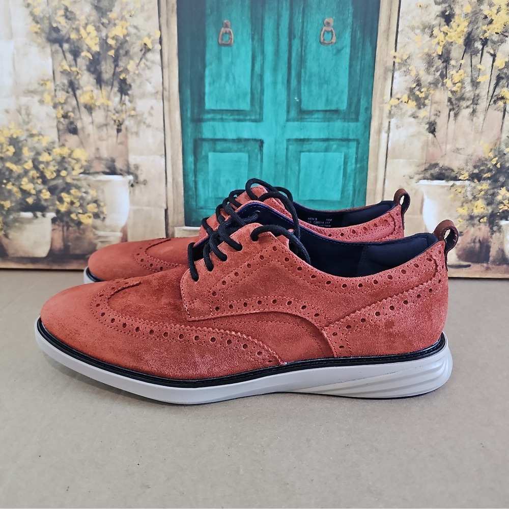 Cole Haan GrandEvolution Wingtip Oxford Suede Brown Men's Size 10 M C26314